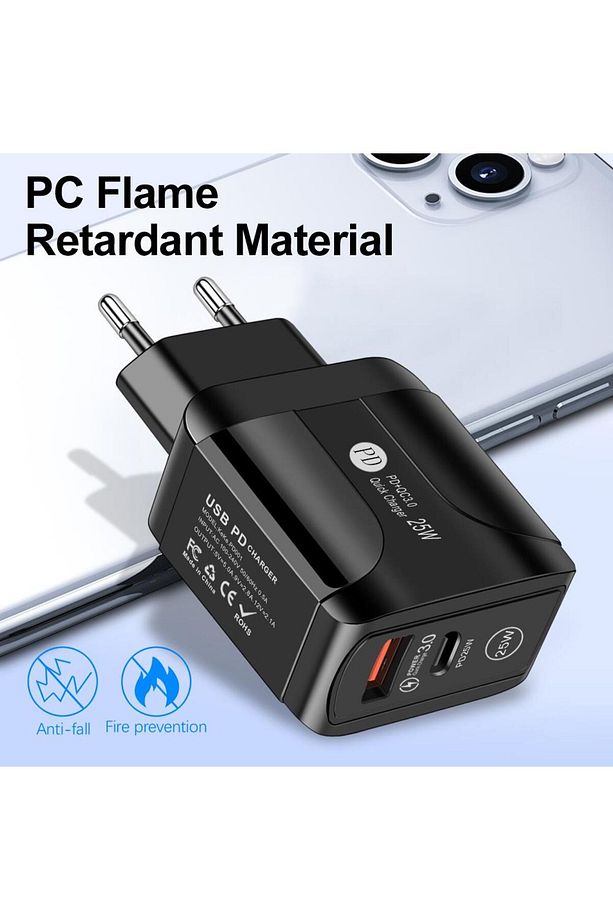 25w 1 Usb 1 Type-c Girişli Hızlı Şarj Adaptörü - 2