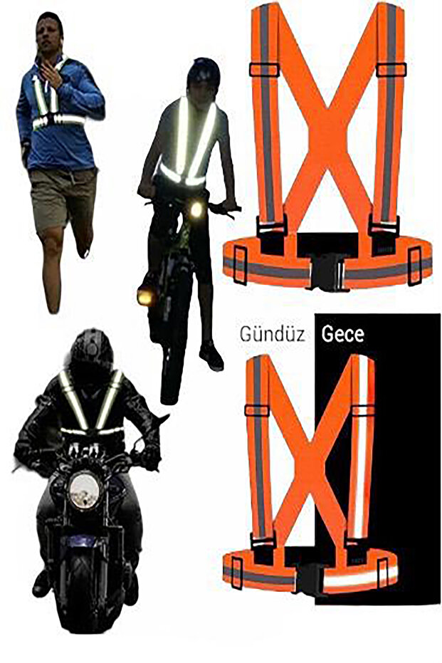 Reflective Vest - Motorcycle, Bicycle and Scooter Night Warning Vest (New Generation, Compliant with Law)