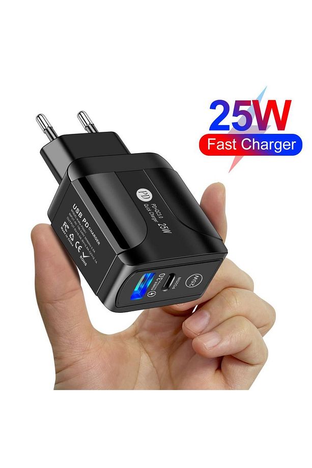 25w 1 Usb 1 Type-c Girişli Hızlı Şarj Adaptörü - 1
