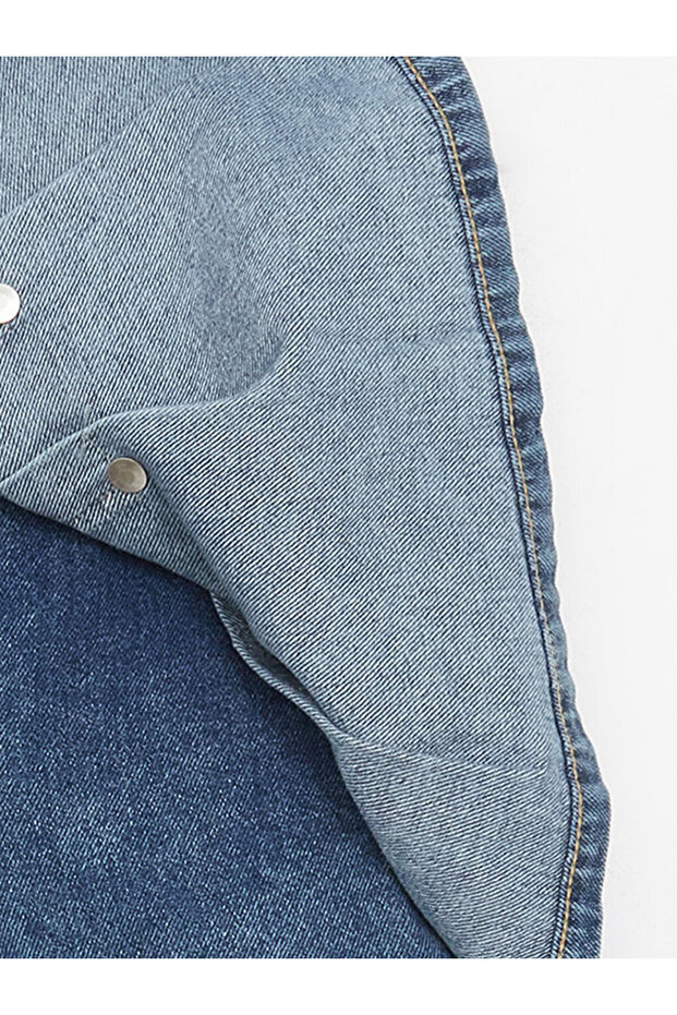 LCW Beli Lastikli Kız Çocuk Jean Şort Etek - 5