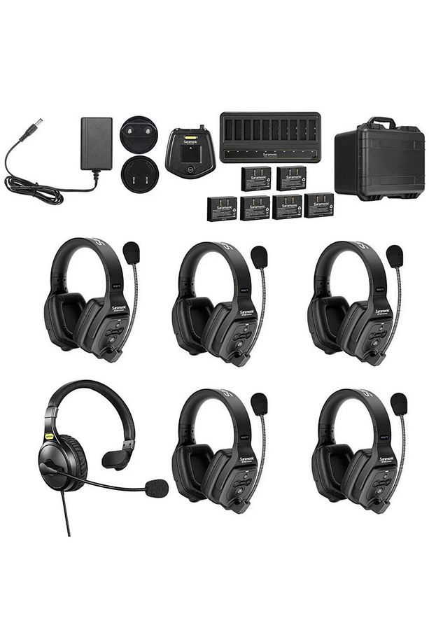 WiTalk-WT6D - 6 Kişilik Çift Taraflı Kulaklıklı Kablosuz İntercom Sistemi - 1