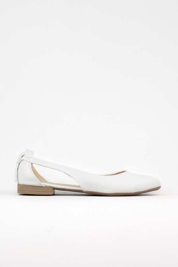 Women's Beige Color Open Side Ballerinas