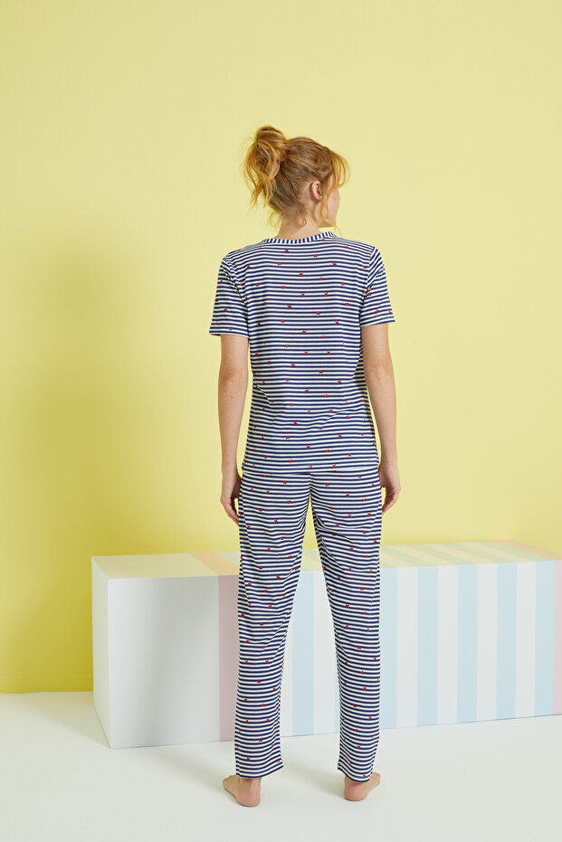 çok renkli Örme Pijama Takım - 3