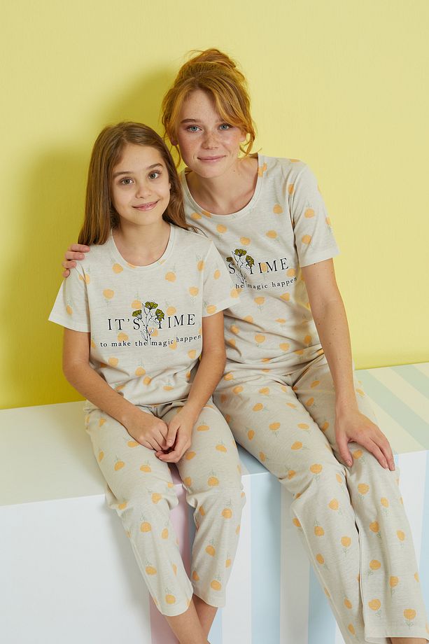 çok renkli Örme Pijama Takım - 1