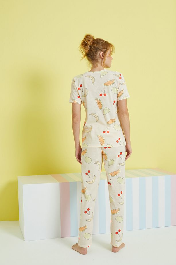 çok renkli Örme Pijama Takım - 3