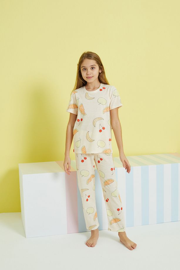çok renkli Örme Pijama Takım - 4