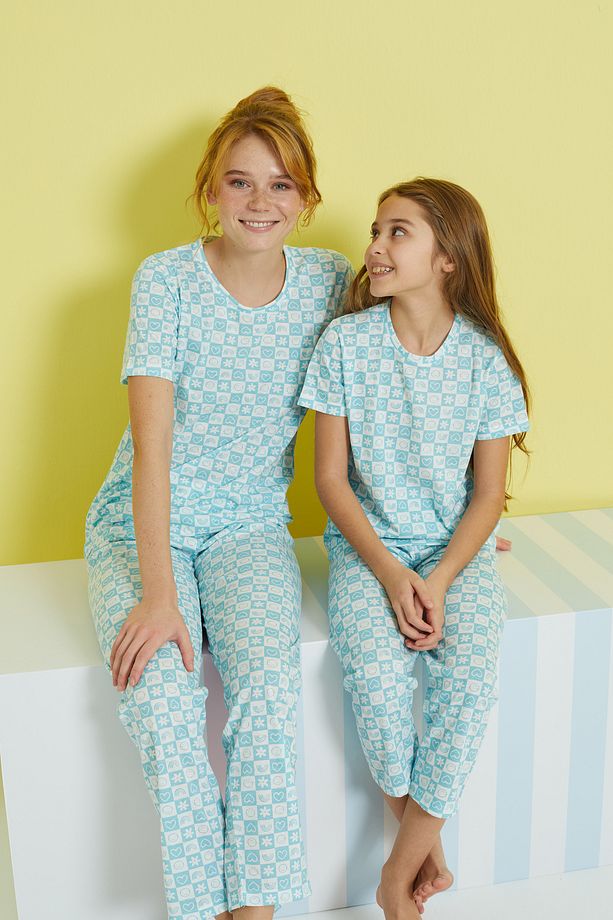 çok renkli Örme Pijama Takım - 1