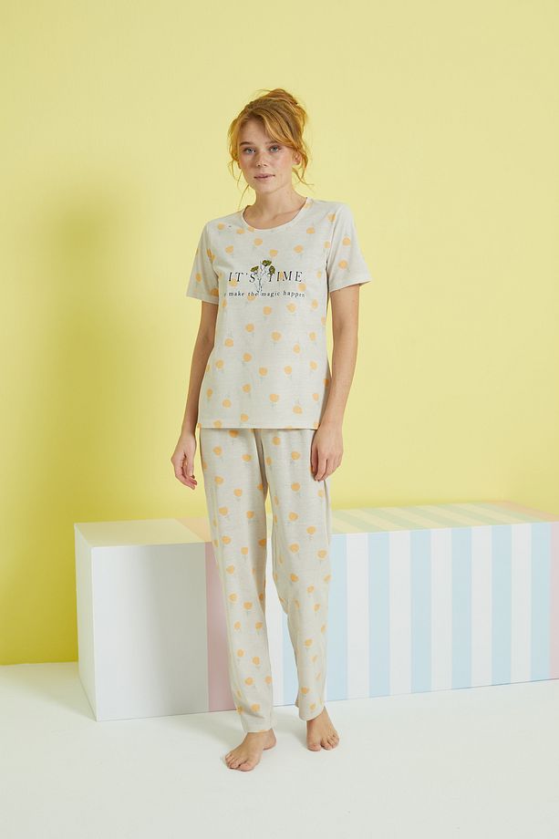 çok renkli Örme Pijama Takım - 2