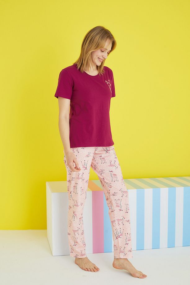 çok renkli Örme Pijama Takım - 2