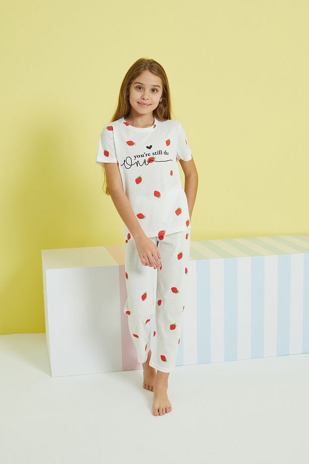 ekru çok renkli Örme Pijama Takım - 4