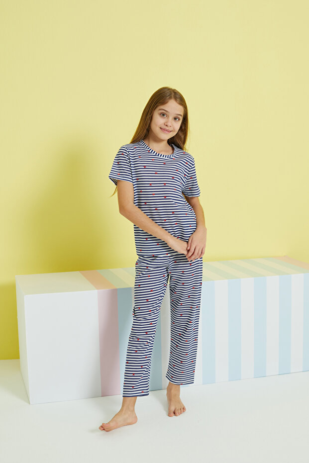 çok renkli Örme Pijama Takım - 4