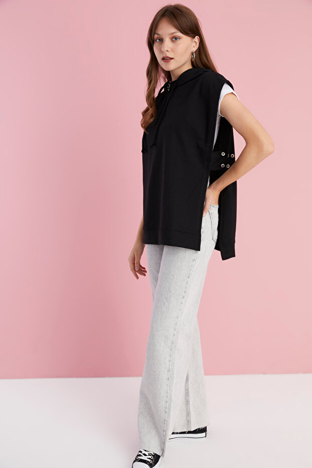 Kapşonlu Süeter Sweat - 1