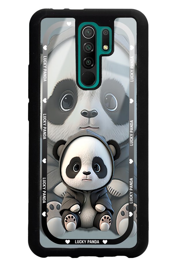 Xiaomi Redmi 9 White Lucky Panda Design Glossy Phone Case