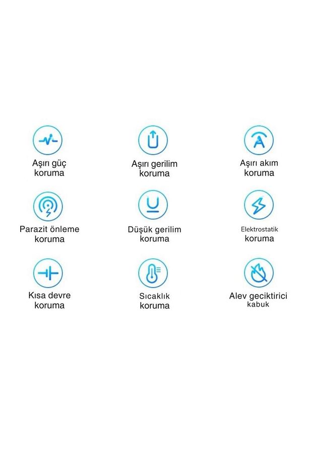 7in1 Masaüstü Şarj İstasyonu 30W 1.5Mt  2 USB 2 Type-C Şarj Başık Ve 3 AC Priz Çoğaltıcı - 4