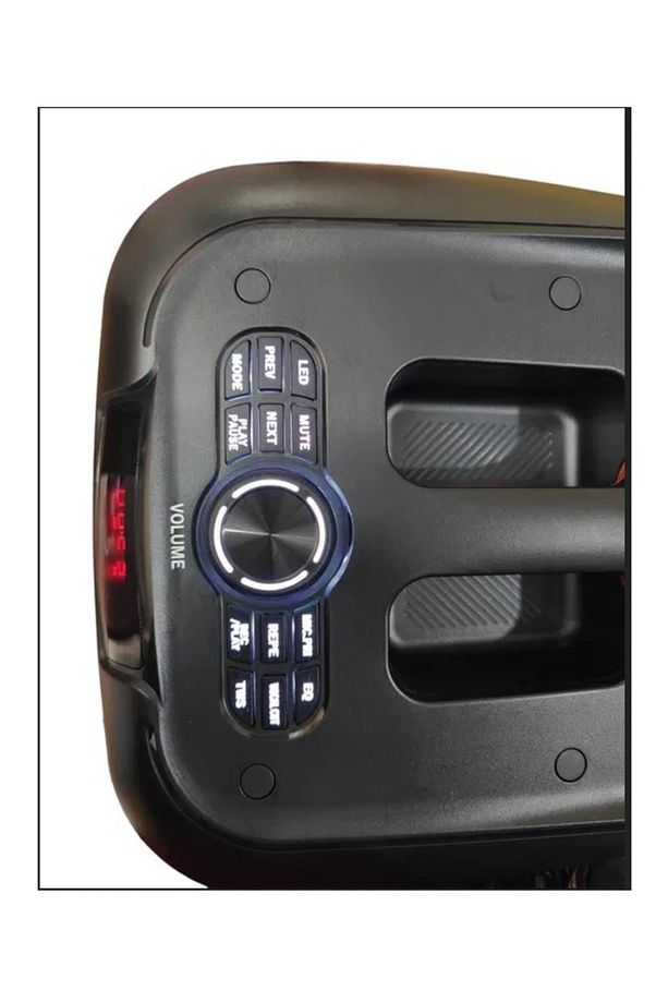 MİKROFONLU BLUETOOTH HOPARLÖR LED IŞIKLI TAŞINABİLİR ŞARJLI SES SİSTEMİ TF KART USB FM RADYO 1600W - 4