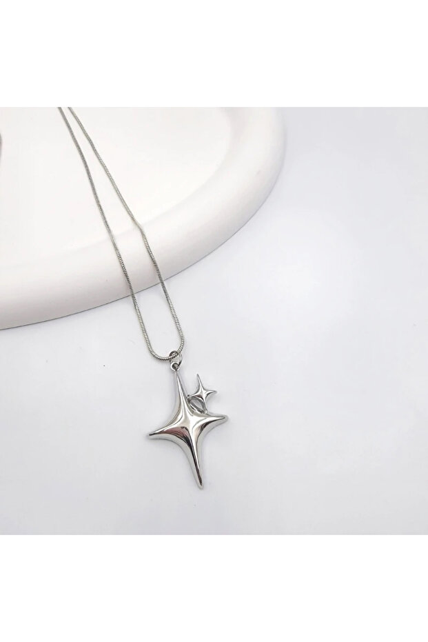 Çapraz İki Yıldız Kolye - 1