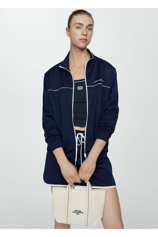 Kontrast detaylı mini etek - 1