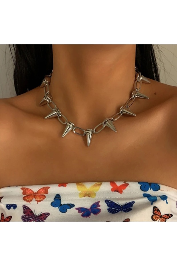 Çivili Gothic Punk Kolye - 6