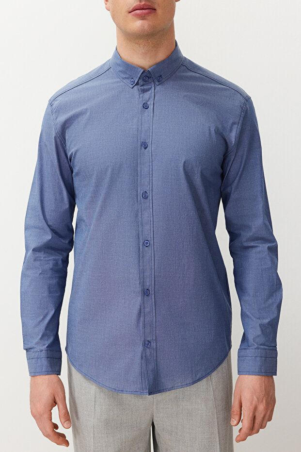 Mavi Slim Fit Yazlık Gömlek TMNSS24GO00067 - 4