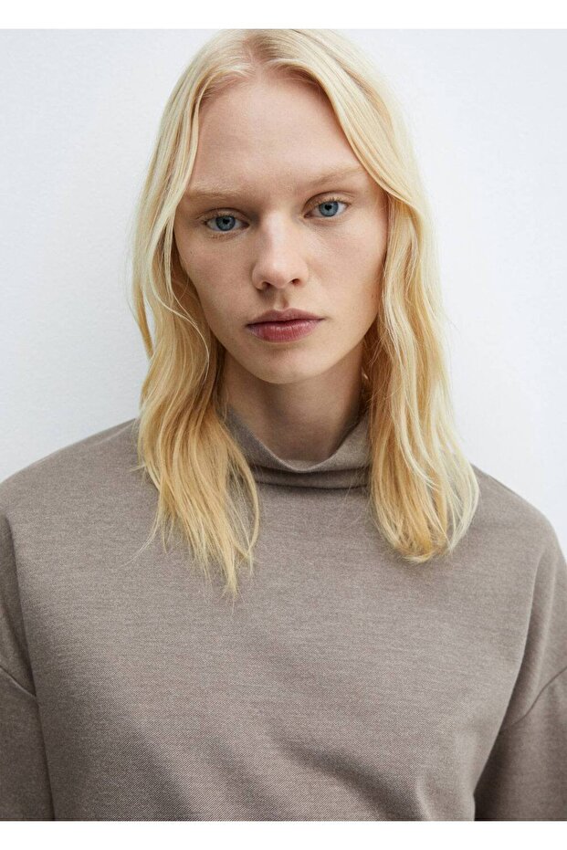 Boğazlı degaje yaka sweatshirt - 6