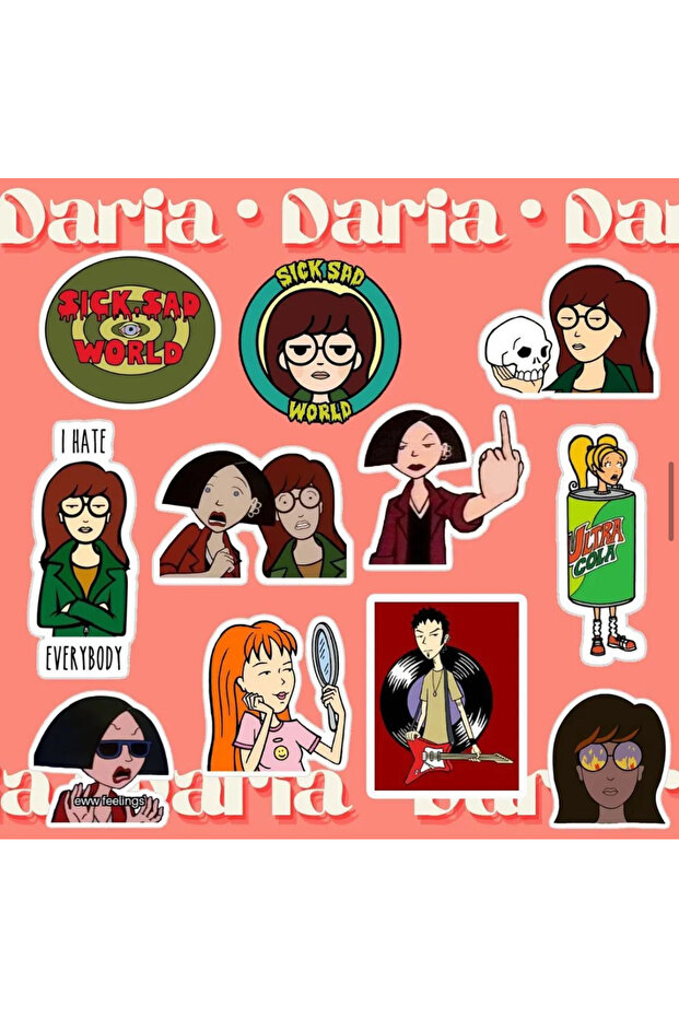 مجموعة ملصقات Daria - ملصقات للكمبيوتر المحمول والكمبيوتر المحمول والهاتف