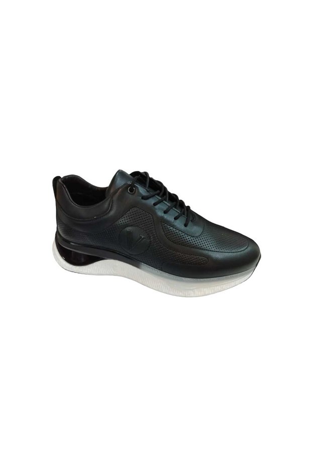 4964C MEN'S GENUINE LEATHER CASUAL SHOES BLACK
