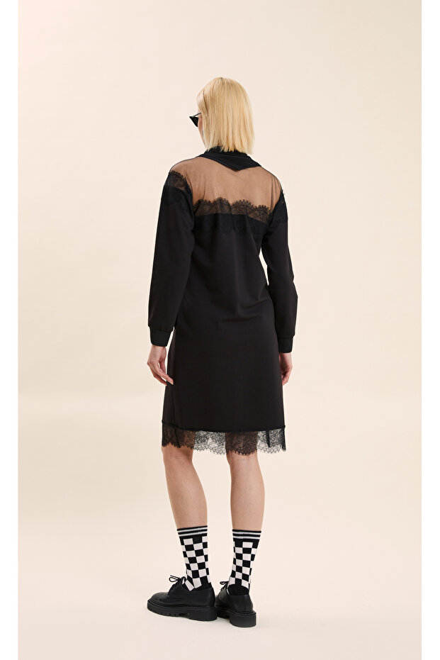 Dantel Detaylı Elbise - 3