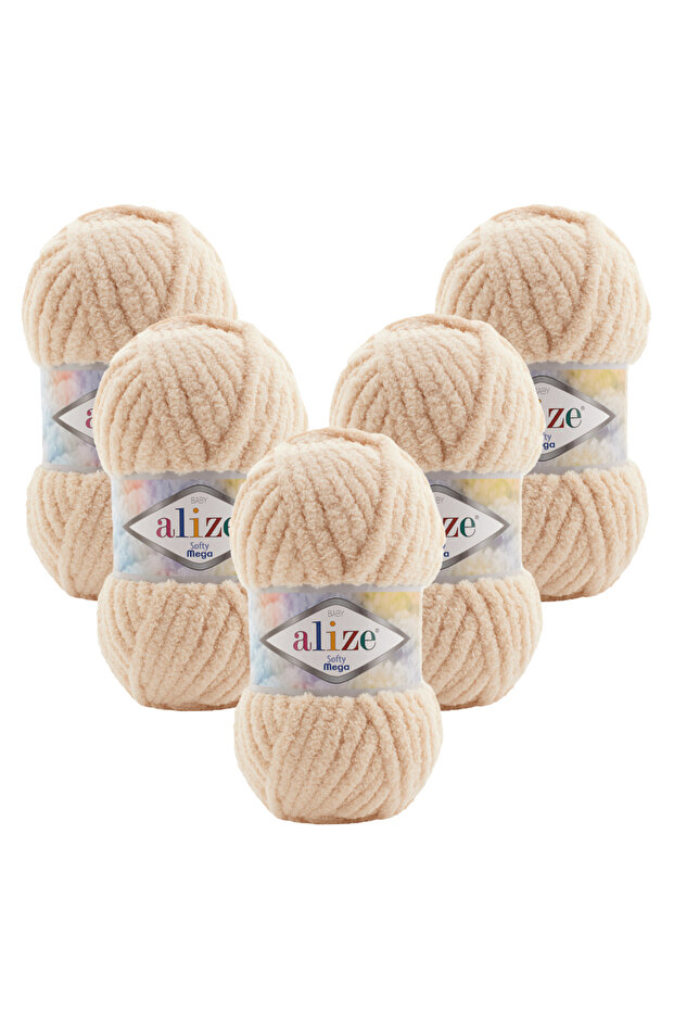 Softy Mega 5-Piece 310 Honey Foam Hand Knitting Yarn