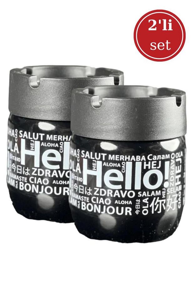2 Adet Cam Kokusuz Küllük, Kokusuz Dumansız Yuvarlak Küllük 2’li Set Siyah - 3
