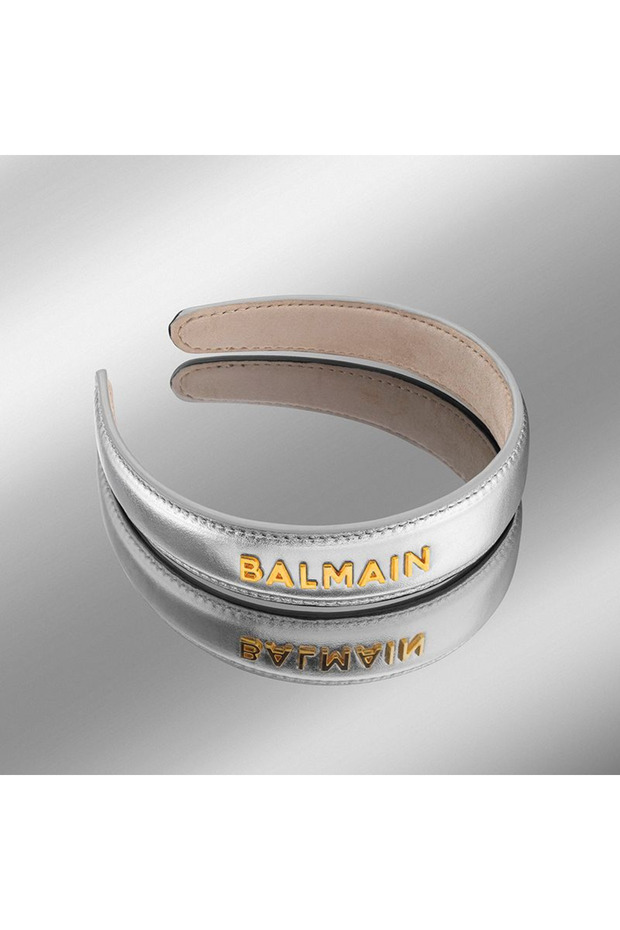 Leather Headband Large Silver - 2