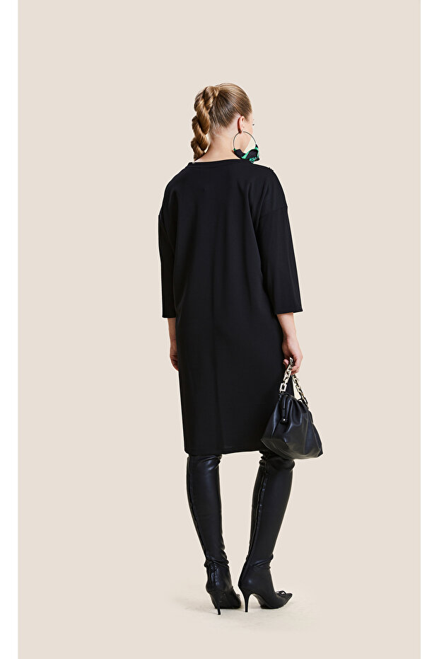 Tül Detaylı Elbise - 3