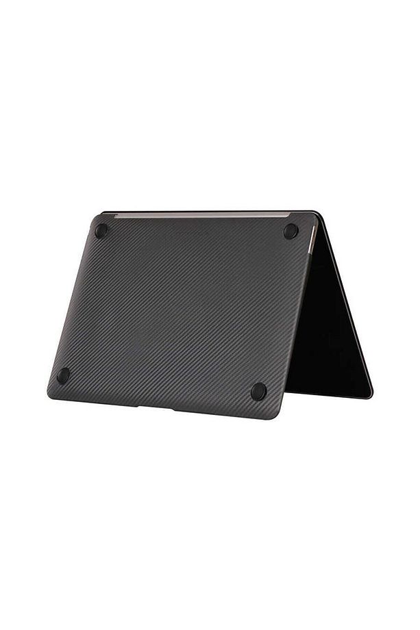 Macbook Air 13.6 M2 A2681 / M3 A3113 / M4 A3240 Uyumlu Karbon Tasarım 360 Derece Tam Korumalı Kapak - 5