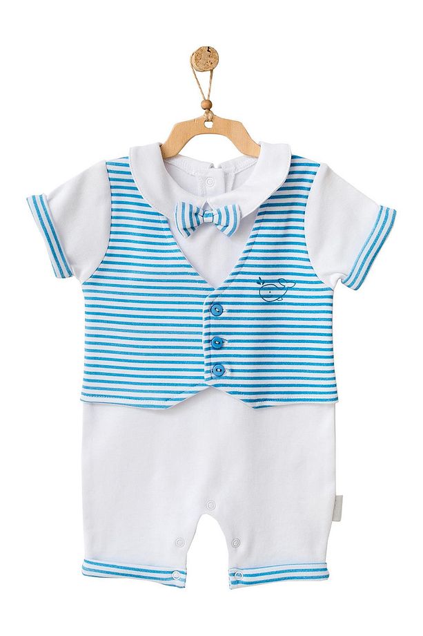 Erkek Bebek Balina Motifli Papyonlu Tulum Ac21547r - 1