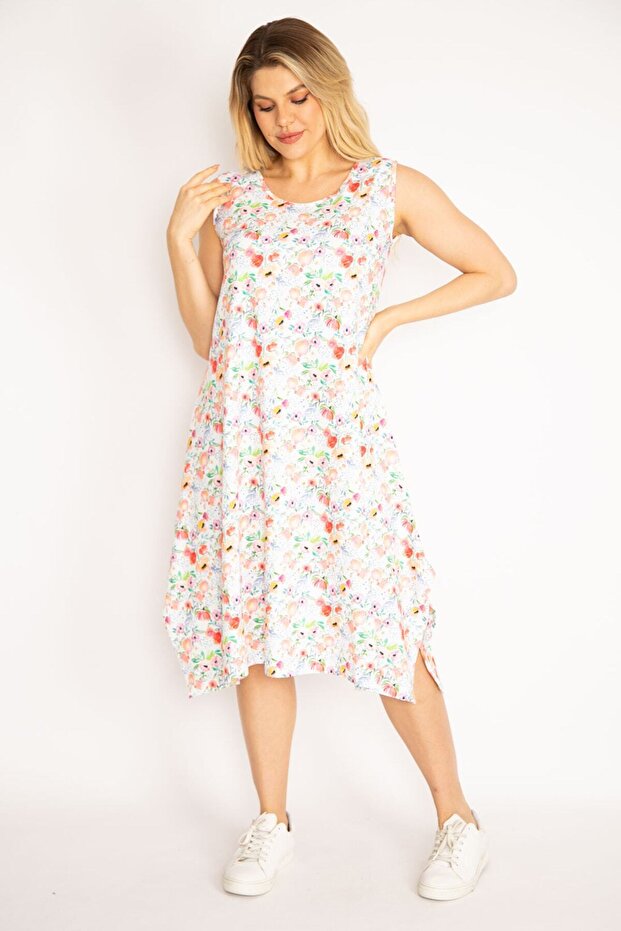 Dámské velké barevné šaty s květinovým vzorem 65n35199 - 6