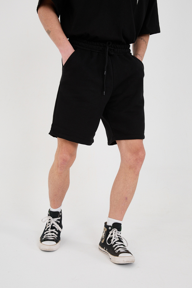 Basic Siyah Oversize Şort&bermuda Siyah - 1