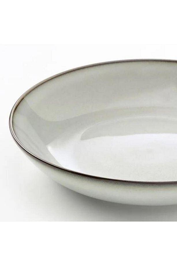 Gladelig Derin Tabak Seti, MeridyenDukkan Gri Renk 21 cm, 4 Adet Yemek Tabağı Kumlu Sır Yüzey - 2