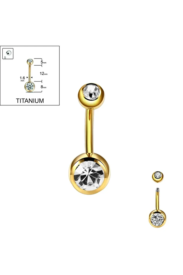 100% G23 Titanium First Piercing Navel Piercing - Bar Length 12 Mm - 1 Piece - 1