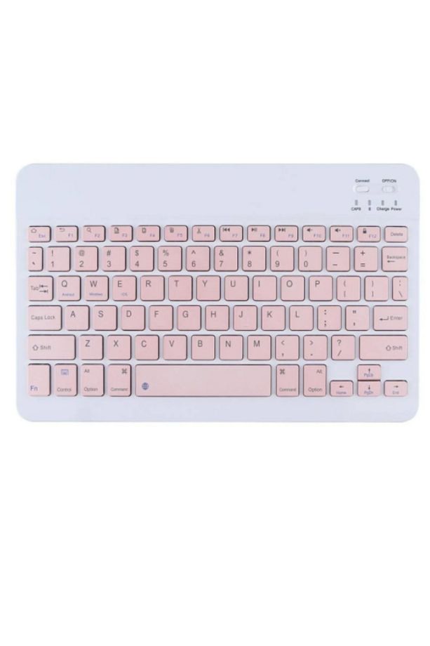 Apple iPad Pro 6. Nesil 12.9" Uyumlu Kablosuz Bluetooth Şarjlı Mini Q Klavye Mouse Seti - Pembe - 2