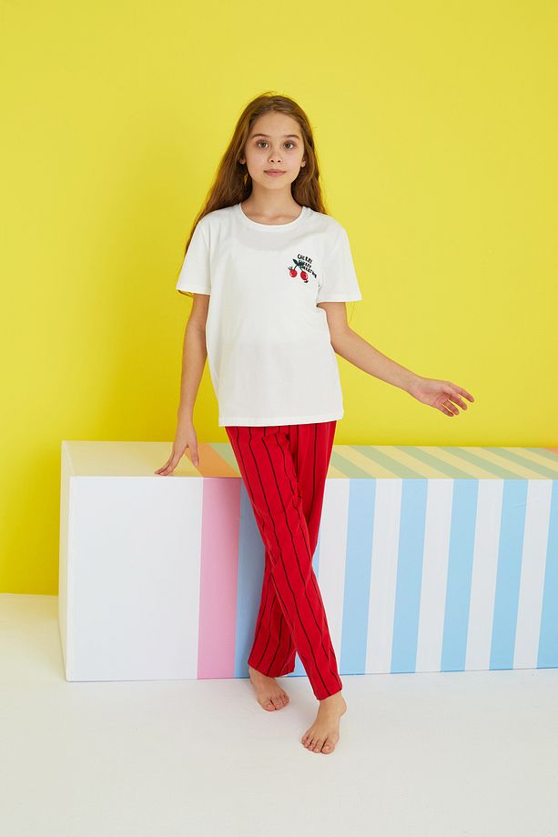 çok renkli Örme Pijama Takım - 4