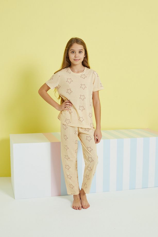 çok renkli Örme Pijama Takım - 4