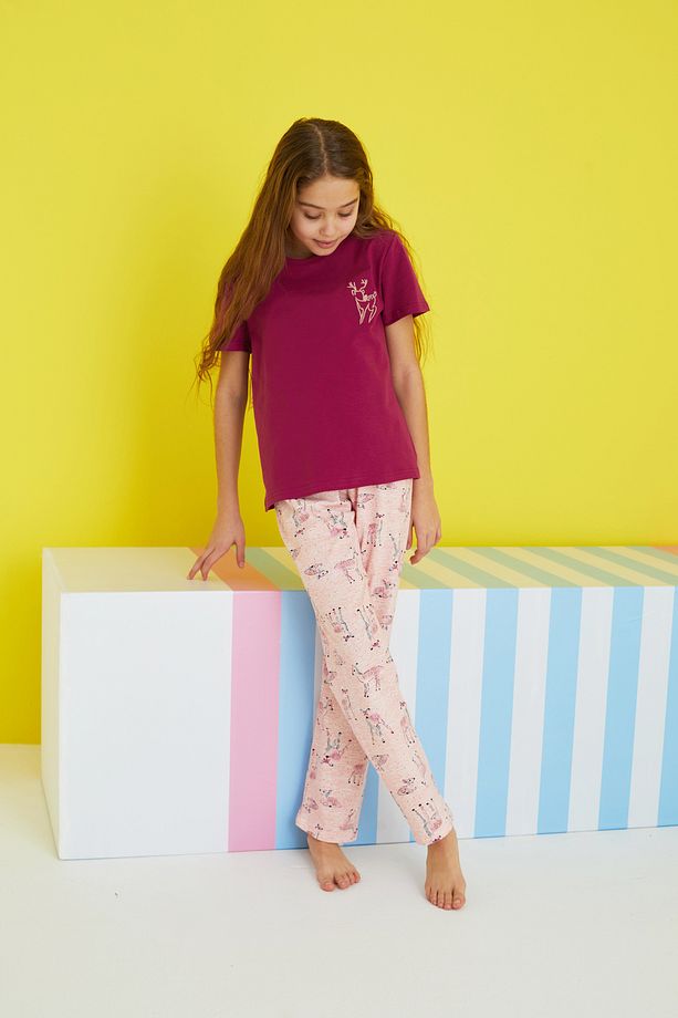 çok renkli Örme Pijama Takım - 4