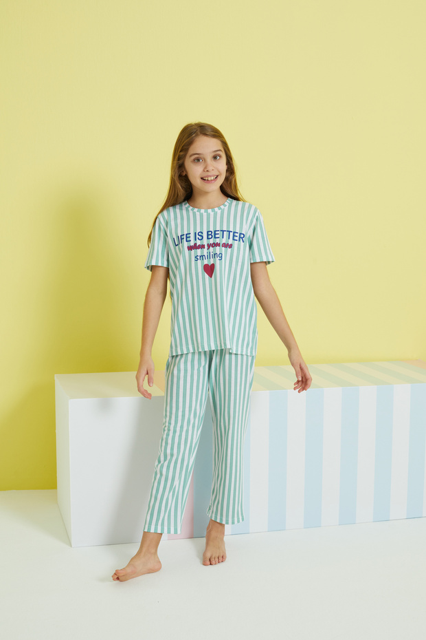 çok renkli Örme Pijama Takım - 4