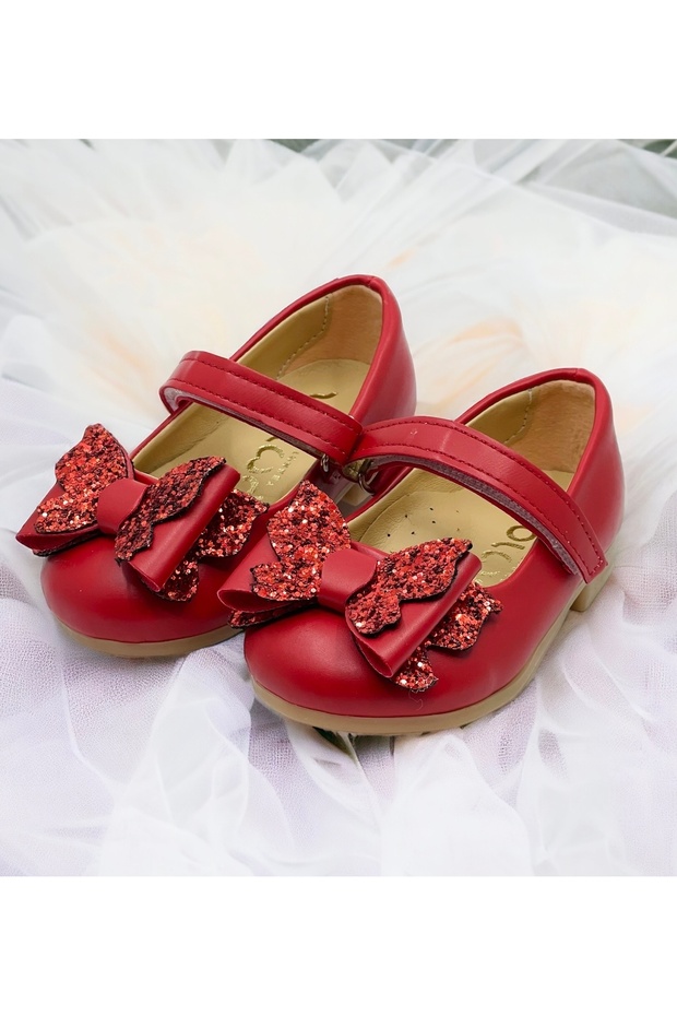 Girl's Butterfly Bow Orthopedic Sole Ballerinas