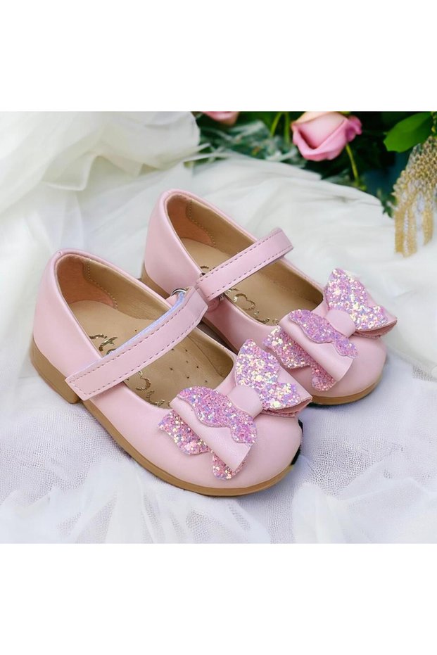 Girl's Butterfly Bow Orthopedic Sole Ballerinas