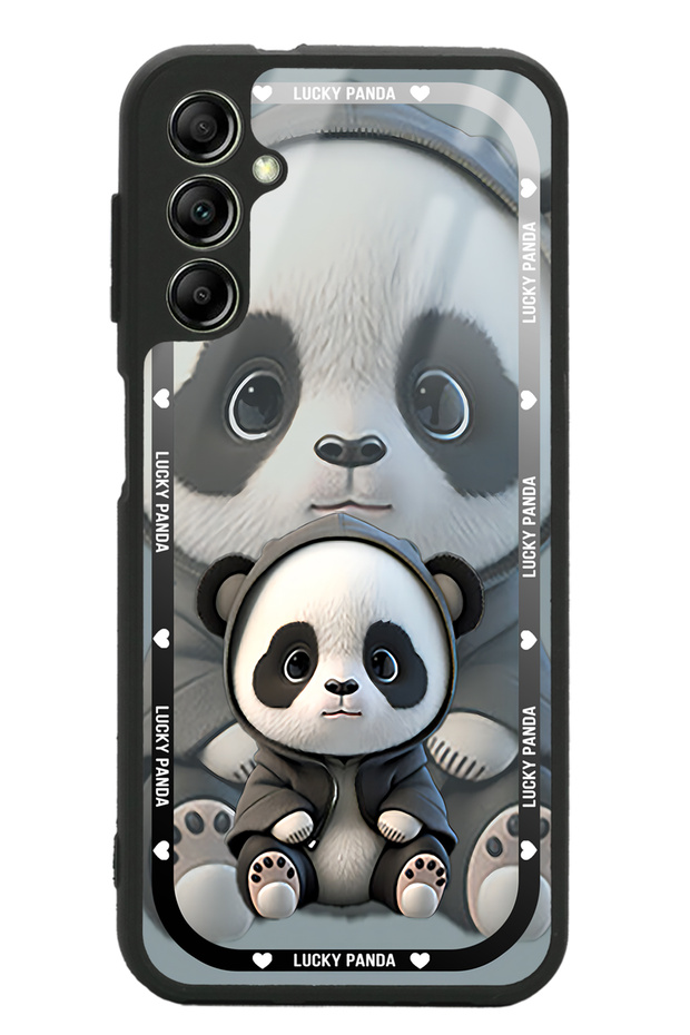 Glossy Phone Case for Samsung A04S White Lucky Panda Design