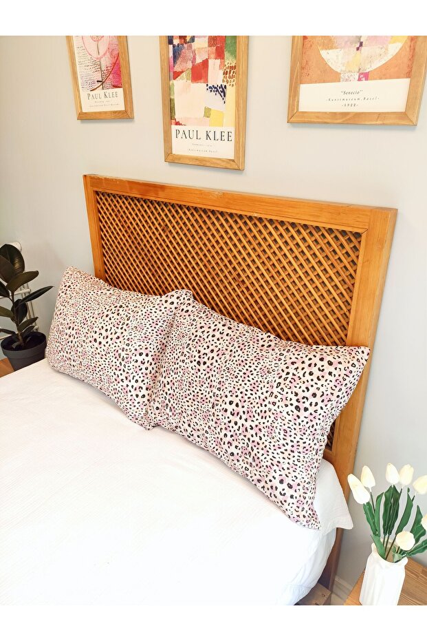 Set of 2 Leopard Patterned 100% Cotton Pillowcase - 1