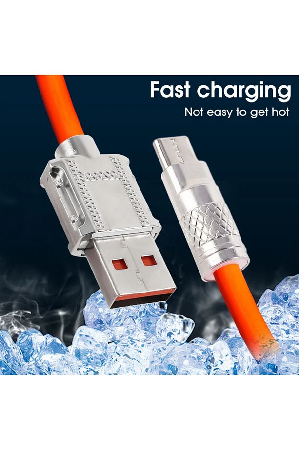 Type C Uyumlu 120 Watt 6a Turbo Hızlı Şarj Uyumlu Data Kablosu - 4