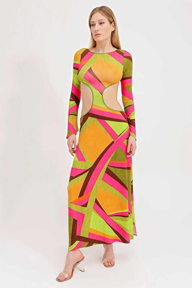 SIRT DEKOLTELİ ELBİSE - 3