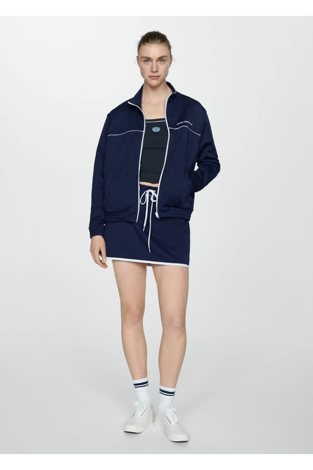 Kontrast detaylı mini etek - 2