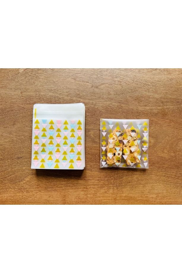 Bantlı Şeffaf Desenli Poşet Opp 10x10 Cm 95 Adet - 1